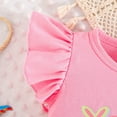 thumbnail image 5 of Girls Outfits Toddler Baby Girls Summer Floral Rainbow Print Flutter Sleeve Top and Shorts Two Piece Outfit Playwear Baby Girl Outfits Red 12 Months-18 Months, 5 of 7