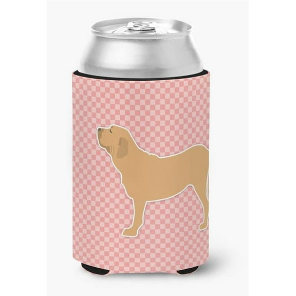 Fila Brasileiro Checkerboard Pink Can or Bottle Hugger
