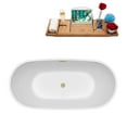 thumbnail image 7 of 71" Streamline N562BBR Soaking Freestanding Tub and Tray With Internal Drain in Brushed Brass, 7 of 7