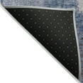 thumbnail image 4 of 8' Navy Blue And Gray Round Abstract Washable Indoor Outdoor Area Rug, 4 of 5
