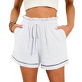 thumbnail image 2 of AQUARIVE Womens Jeans Shorts Drawstring Waist Fashion Loose Shorts Solid Color High Waisted With Pockets Wide Leg Spring Summer Breathable Athletic Gym Short Pants M, 2 of 7