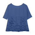 thumbnail image 5 of ZJXFGS Peasant Blouses for Women Square Neck Tops for Women Womens Work Tops Y2K Tops Womens' Tops Tees & Blouses Women Blouses Dressy Casual Cute Tops for Teens Blue 3XL, 5 of 5