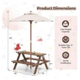 thumbnail image 5 of HOMGX Kids Outdoor Table with Umbrella, Wooden Toddler Picnic Table & Set, Children’s Backyard Furniture, Patio Picnic Table for Kids 2-5, Boys & Girls, 5 of 5