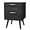 Black, variant on Finnhomy Nightstand with Charging Station, Bedside Table with Rattan Drawers, Full Black, Set of 2