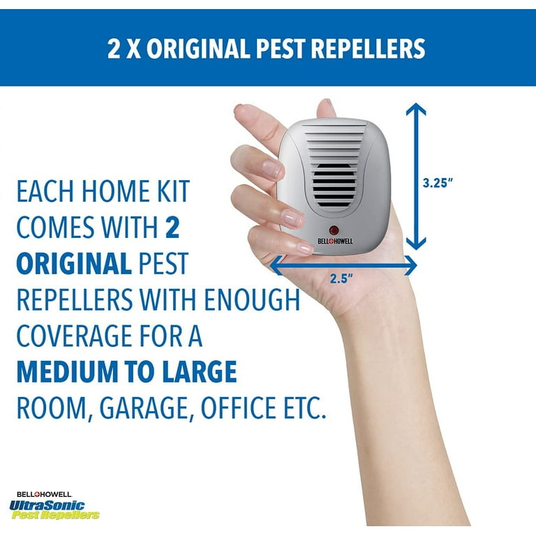 Bell and Howell Ultrasonic Pest Repeller Ultrasonic Pest Repeller Pest Repellent for Home Office Warehouse Hotel 100 Safe for Human and Pet 6