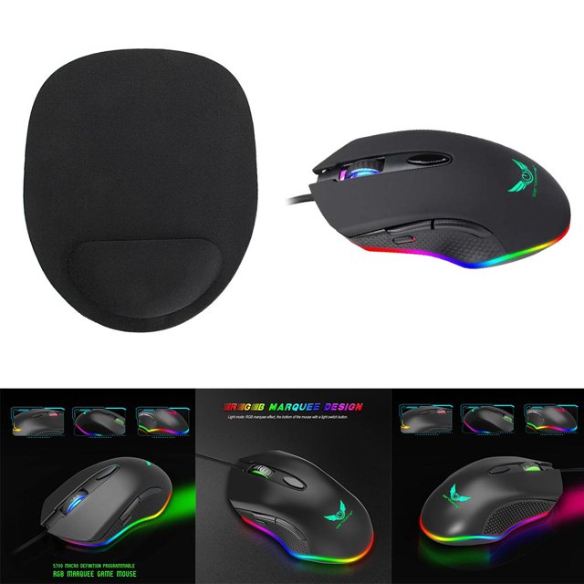 Ratón Para Juegos Programable De Precisión Con Retroiluminación RGB Y Para El Ratón, Negro perfke Juego de ratón y almohadilla Combo