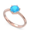 thumbnail image 2 of 2.00 Carat Unique Round Shape Blue Topaz Gemstone Solitaire Proposal Ring for Women 14K Rose Gold Size 9.5 by Diamond Capitals, 2 of 8