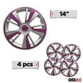 thumbnail image 4 of OMAC - Gray with Violet Hub Caps 14 Inch Set of 4, Tapas para Rines 14, Premium Wheel Covers 14 Inch, R14 Rim Cover Set, Snap On Durable Car Replacement Exterior Accessories, 4 of 6