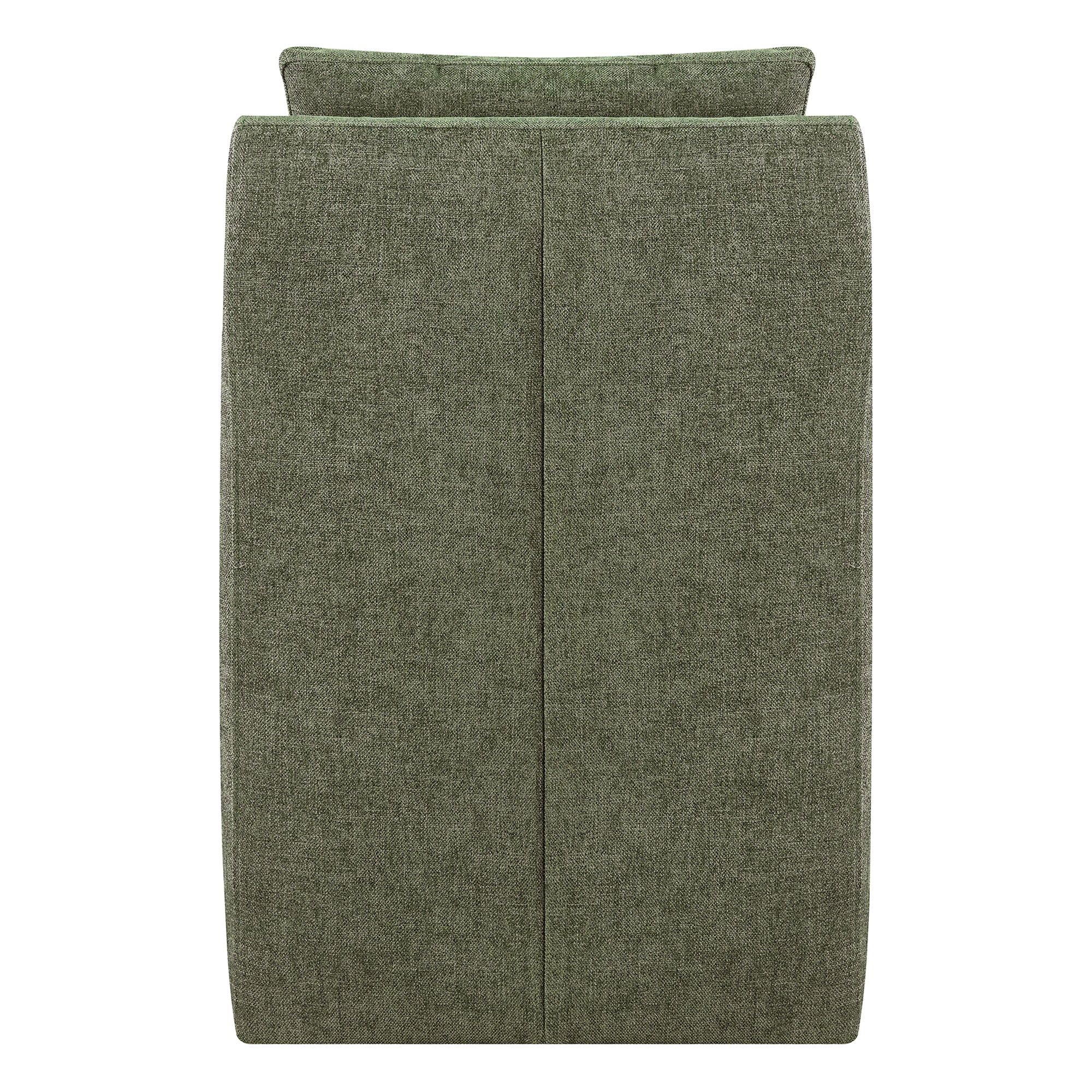 Spruce & Spring Upholstered Dining Arm Chair with Casters, Green Fabric