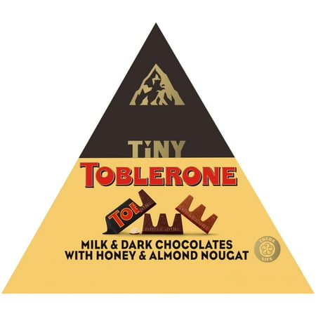 TOBLERONE Tiny Assorted Chocolate Bars MDA05 Variety Pack (Milk & Dark), 1 Gift Box (25 Pieces)