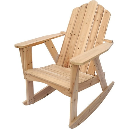Natural Wood Adirondack Rocking Chair