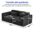 thumbnail image 2 of Sofá Cama de 2 Plazas para Salón, Sofá Modular Convertible con Espuma Viscoelástica, Mueble de Ahorro de Espacio, 180×180×80 cm (Negro), 2 of 8