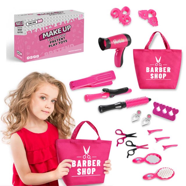 Maojin Toy Story Juguetes Girls Beauty Salon Set Pretend Play Stylist Hair Cutting Kit Hairdresser Toys With Hair Dryer