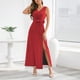 thumbnail image 5 of Ichuanyi liquidación de vendaje casual para mujeres jag color sólido color sólido vestido de cuello de manga corto ICHUANYI WER202308210086, 5 of 8
