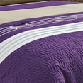 thumbnail image 4 of 2 Piece Dark Purple/Taupe Down Alternative Comforter Set Twin Size Bedding Includes Comforter and Pillow Sham for Kids/Girls/Teens bedroom dorm room- LOLA (Dark Purple/Taupe, Twin), 4 of 5