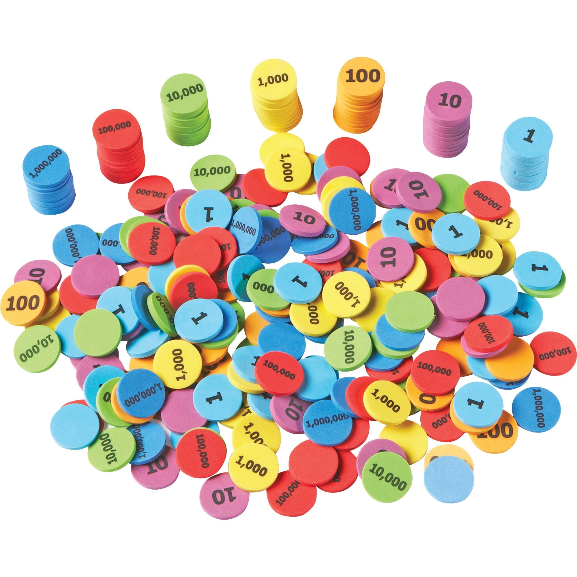 Learning Resources, LRNLER5215, Place Value Disks, 280 / Set, Multi