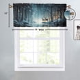 thumbnail image 4 of Deer Kitchen Curtain Valances Forest Pine Tree Nature Night Scenery Safari Hunting Window Valance for Bedroom Bathroom Living Room Dining Room Valances Set 54 by 18 in, 1 Panel, 4 of 6