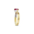 thumbnail image 3 of 1.90 Carat (Ctw) Lab-Created Ruby and White Sapphire Bridal Engagement Wedding Ring Set 10K Yellow Gold for Women, 3 of 6