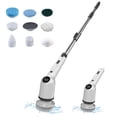 thumbnail image 1 of Fregadora eléctrica inalámbrica con giro de 360 grados, 3 velocidades, cepillo de limpieza eléctrico con 8 cabezales de cepillo reemplazables y brazo de extensión ajustable para baño, piso, ducha, bañ, 1 of 8
