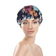 thumbnail image 3 of Kdxio Flowers ad Butterflies Print Shower Cap for Women,Elastic and Reusable,Double Waterproof Layers Bathing Hat, 3 of 9