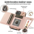 thumbnail image 4 of Decase Crossbody Phone Case and Wallet - for Apple iPhone 11,PU Leather Card Slots Holder Case Cover Built-in Makeup Mirror & Camera Lens Protector & Shoulder Strap - Rosegold, 4 of 8
