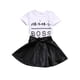 thumbnail image 4 of Sonducket 2 uds. Ropa de bebé, conjunto de camiseta de manga corta para niña, camiseta, conjuntos de ropa Blanco negro 110cm, 4 of 6