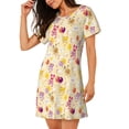 thumbnail image 2 of Susaid Rabbit And Balloon Pattern Sleep Shirts for Women Short Sleeve Night Shirts for Sleeping Pullover Nightgown Soft Nightdress, 2 of 6