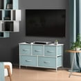 thumbnail image 2 of Sorbus 5-Drawer Dresser Storage Chest, Steel Frame, Wood Top, Fabric Bins, Aqua, 2 of 5