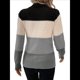 thumbnail image 3 of Suéteres de Bloque de Color para Mujer, Blusas de Larga con Cuello Alto, Suéter de Punto Holgado. Gris L, 3 of 7