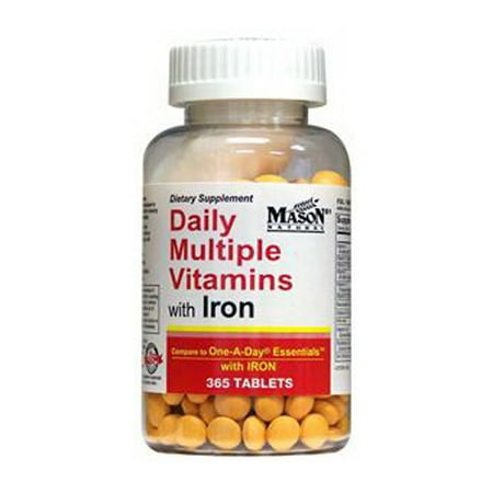 Vits Multiple Vitamin - Mason Natural Daily Multiple Vitamins With Iron Compare To One A Day Essentials With Iron - 365 Tablets
