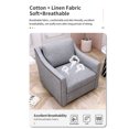 thumbnail image 6 of Dawn Whisper Modern Foam Iron Wood Swivel Armchairs, Gray (Set of 2), 6 of 10