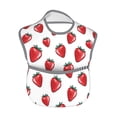 thumbnail image 2 of Susaid Hand Drawn Strawberry Print Bibs for Babies Toddlers Adjustable Waterproof Free Soft Durable Bibs for eating with Large Pocket Food Catcher, 2 of 8