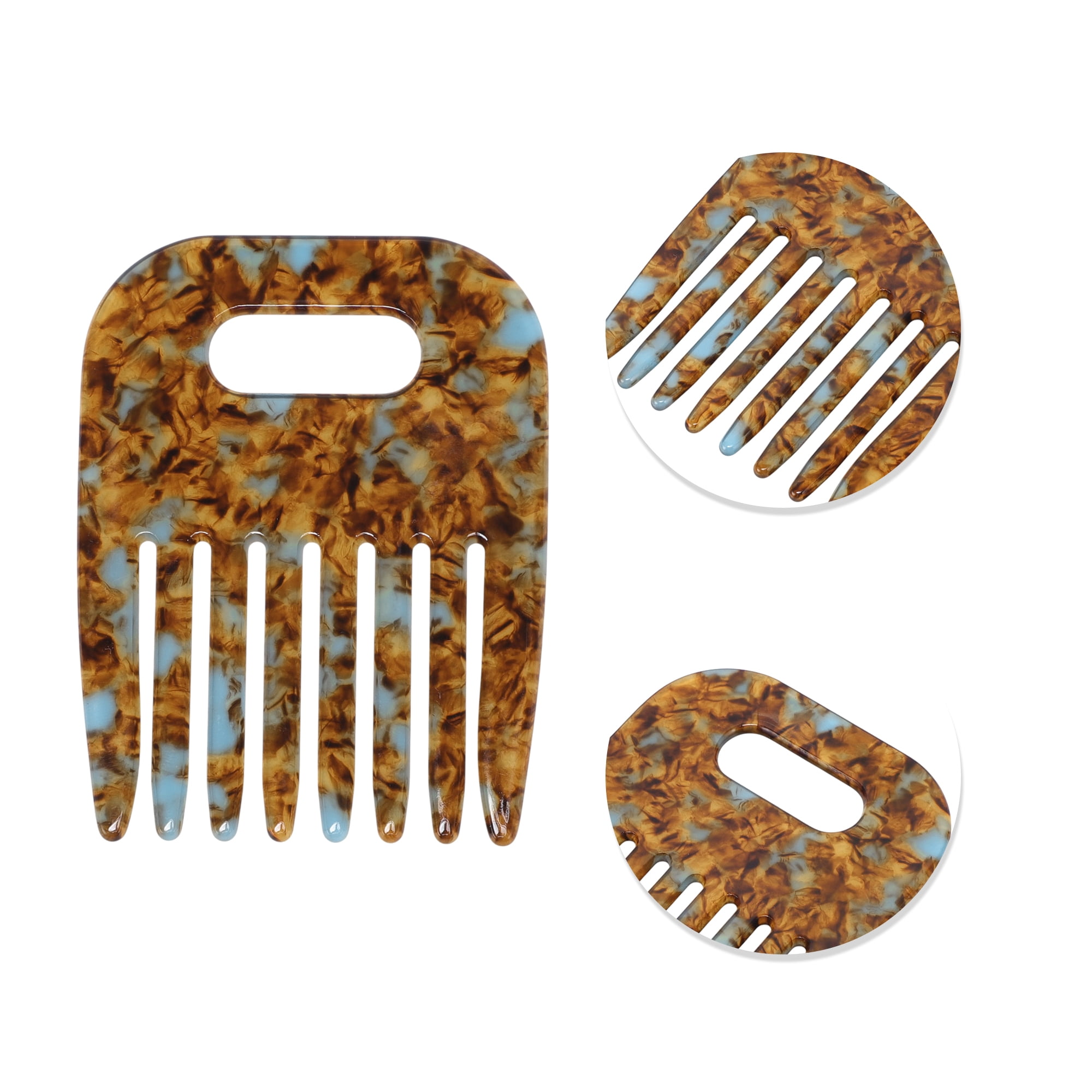 Unique Bargains 1 Piece Women Durable Vintage Acetate Comb for Curly Hair Brown