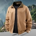 thumbnail image 2 of Rggeeun Jackets For Men Casual Lightweight Workwear Loose Fit Unisex Spring Fall Fashion Outerwear With Lapel Comfortable Daily Wear Outwear Fashion, 2 of 9