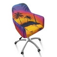 thumbnail image 2 of Xoenoiee Palm Trees Sunset Glow Pattern Office Chair Covers Computer Stretch Accent Dining Chair Covers Swivel Desk Chair Armrest Slipcover for Mid-Back Rotating Chairs, 2 of 7