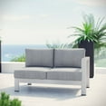 thumbnail image 4 of Modway Shore Right-Arm Corner Sectional Outdoor Patio Aluminum Loveseat in Silver Gray, 4 of 4