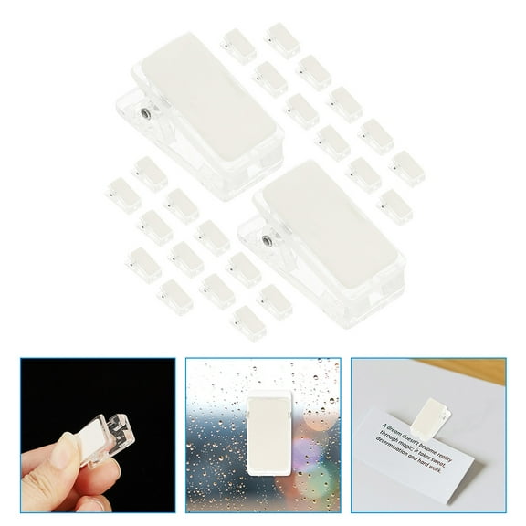 Worgeous Transparent Spring Clips for Cards and Badges Ideal for Daily Use DIY Crafts and Office Supplies Made of Plastic and Iron