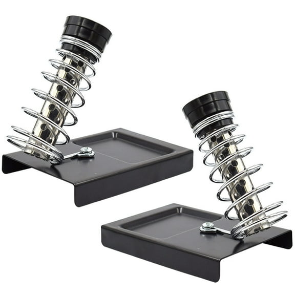 Yardwe 2Pcs Black ering Iron Station with Spring Support and Double Tube Holder for Workspace