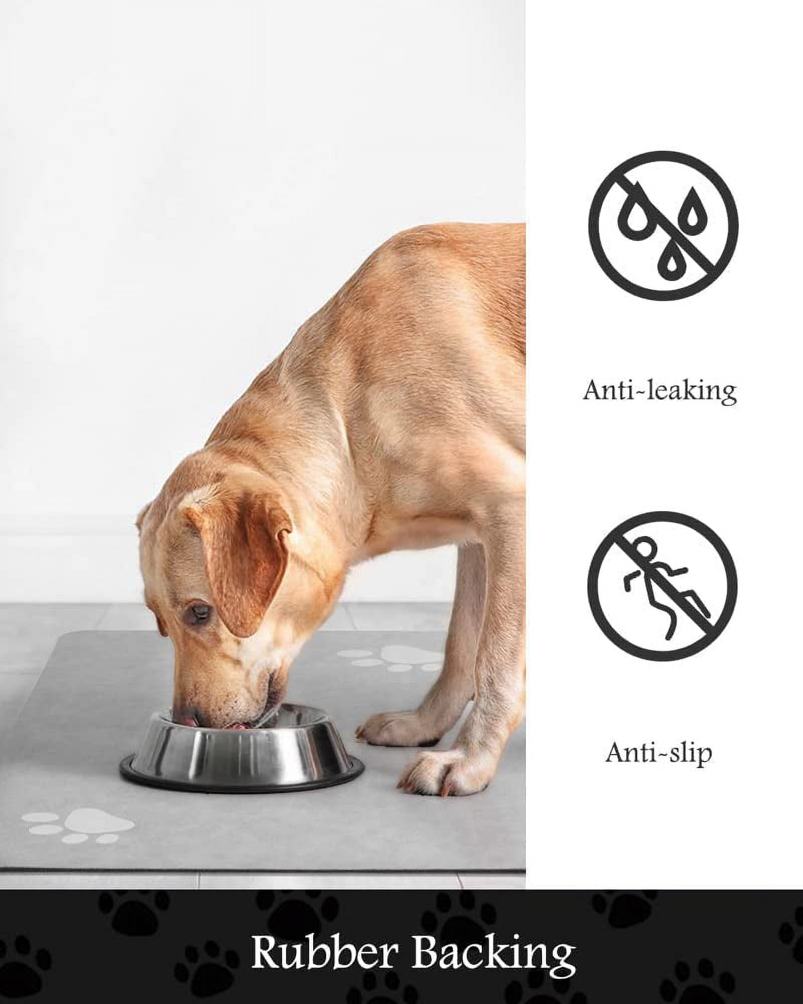 SHARKWOOD Dog Food Mat, Absorbent Waterproof Dog Water Mat Bowl Mat, Dog Mat  for Food and