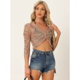 thumbnail image 2 of Unique Hauts à Col en V Torsadé pour Femmes Manches Longues Pull Creux Crop Top Multicolore S, 2 of 6