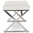thumbnail image 4 of Bowery Hill Faux Leather Bench in White and Silver, 4 of 4