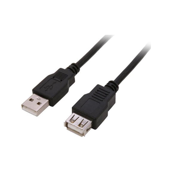Nippon Labs Black 15 ft. USB cable A/Male to A/Female Extension USB Cable Model USB-15-MF-BK-2P, 2 Packs
