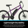 Schwinn 24" Boundary Electric Mountain Bike for Adults, 7 Speeds, 250w Ebike Motor, Purple