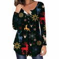thumbnail image 2 of Camisas Navideñas Para Mujer, Camisetas de Manga Larga, Jersey Con Estampado Navideño Informal, Blusa Con Botones de Cuello Redondo Odeerbi ODB202340, 2 of 6