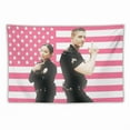 thumbnail image 6 of The Rookie protagonist Lucy Chen and Tim Bradford tapestry poster Eric Winter pink American flag background wall indoor room decoration, 6 of 8