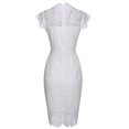 thumbnail image 4 of Mujeres temperamento cuello redondo Vintage lápiz vestido Sexy encaje ajustado cadera lápiz vestido Fridja  hjkh248, 4 of 6