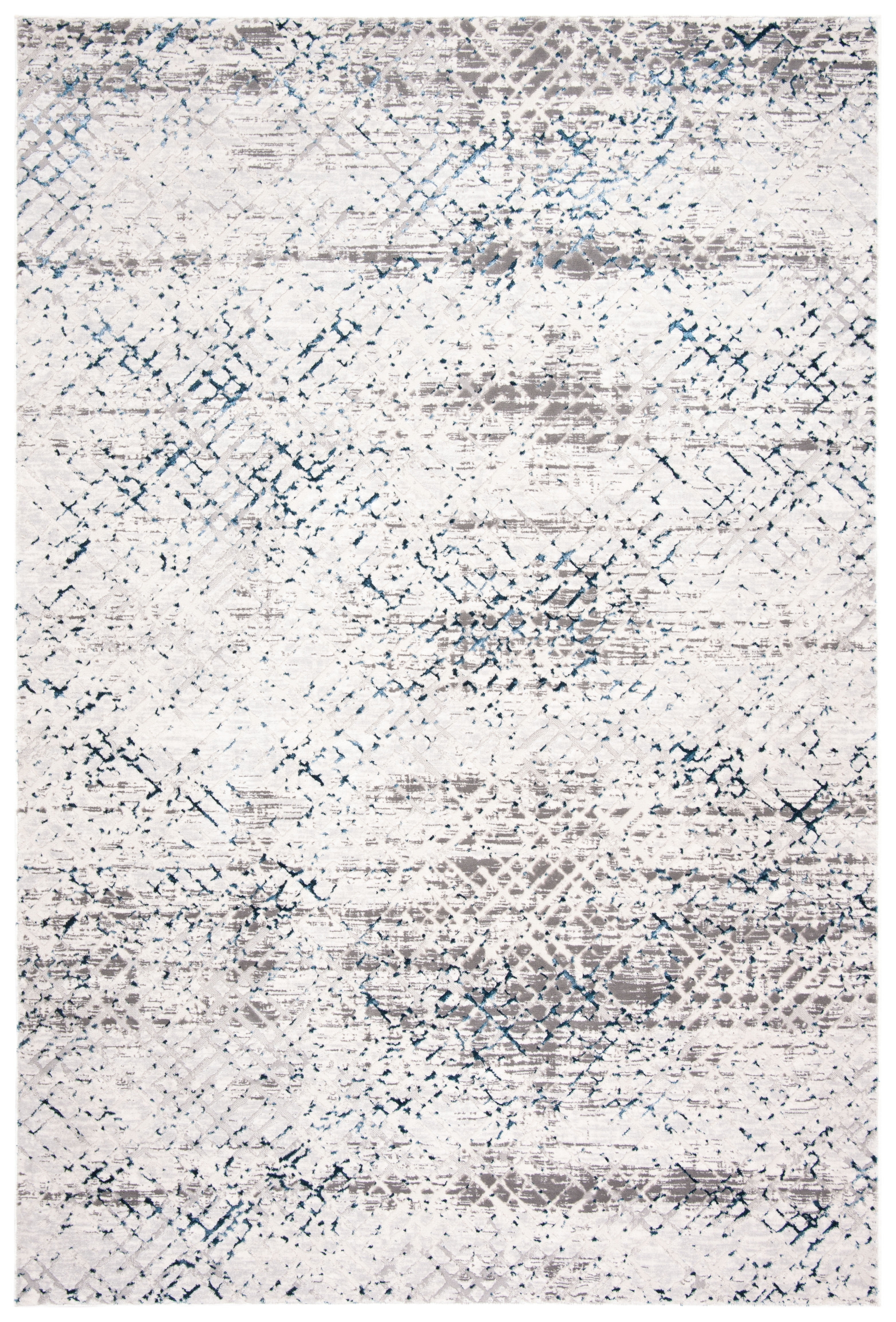 SAFAVIEH Amalfi Hannan Distressed Area Rug, Cream/Navy, 5'3" x 7'6"