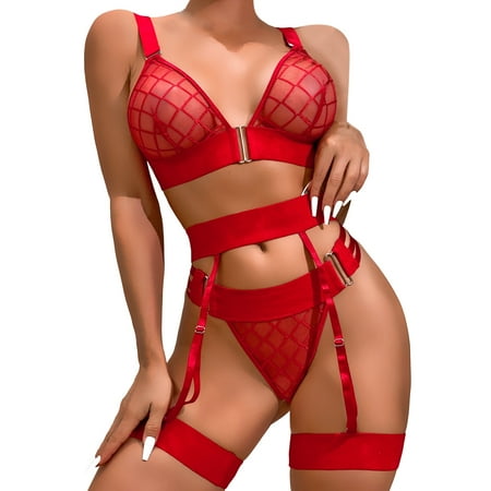 Sports Bras for Women Seamless Racerback Bra Women Fashion Print Mesh Lingerie Lace Lingerie Five Pieces Set Sexy Underwear