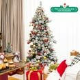 thumbnail image 3 of Topbuy 7 FT Pre-lit Artificial Christmas Tree, Snow-flocked Xmas Tree with Tiered Structure, 420 Warm White LED Lights, 3 of 10