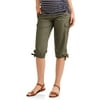 Oh! Mamma Maternity Underbelly Stretch Poplin Capri Pants - Available in Plus Sizes